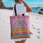 Rainbow Ngaru Taniko With Aotearoa Maori Tattoo Tote Bag