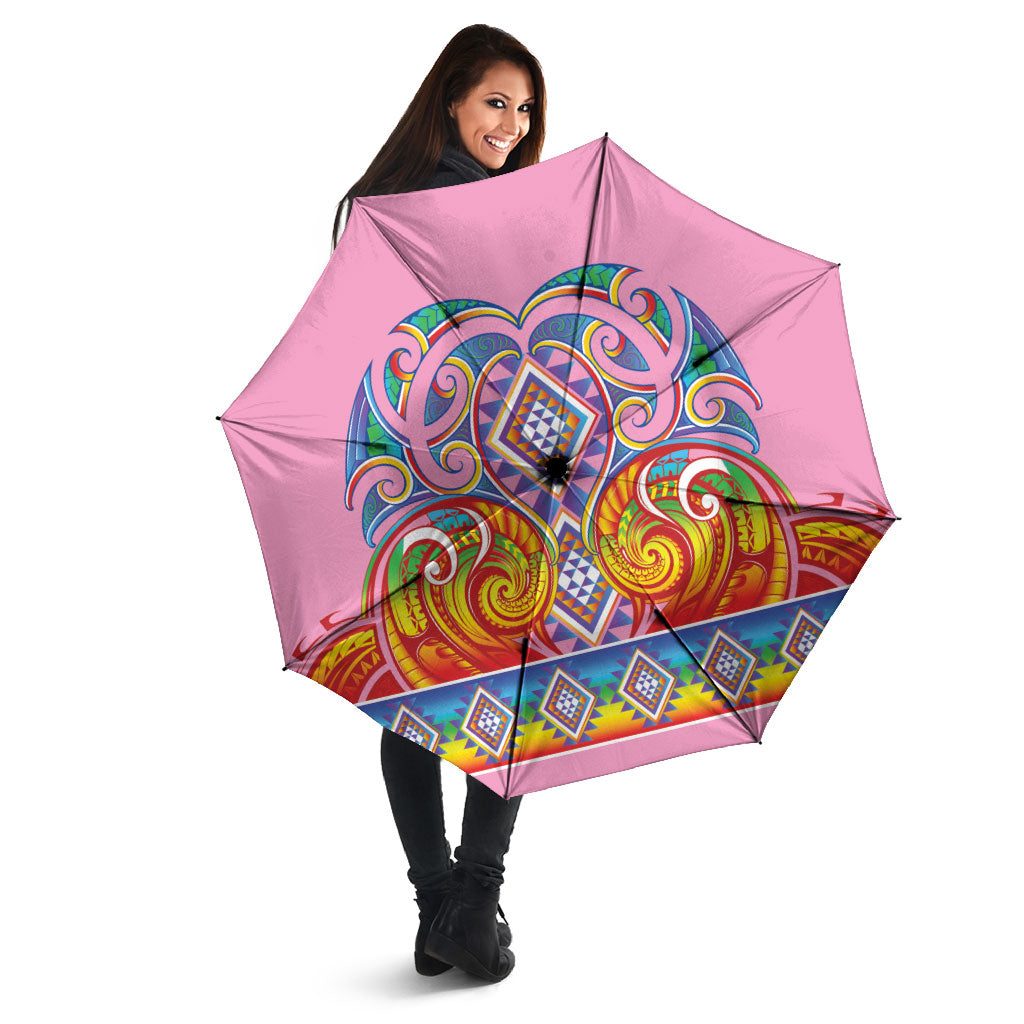 Rainbow Ngaru Taniko With Aotearoa Maori Tattoo Umbrella