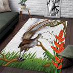 Australia Superb Lyrebird Area Rug Aussie Map - Rainforest Vibes
