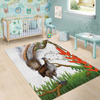 Australia Superb Lyrebird Area Rug Aussie Map - Rainforest Vibes