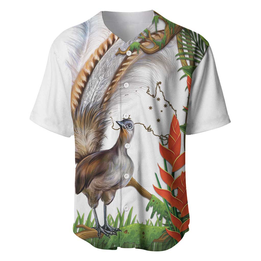 Australia Superb Lyrebird Baseball Jersey Aussie Map - Rainforest Vibes