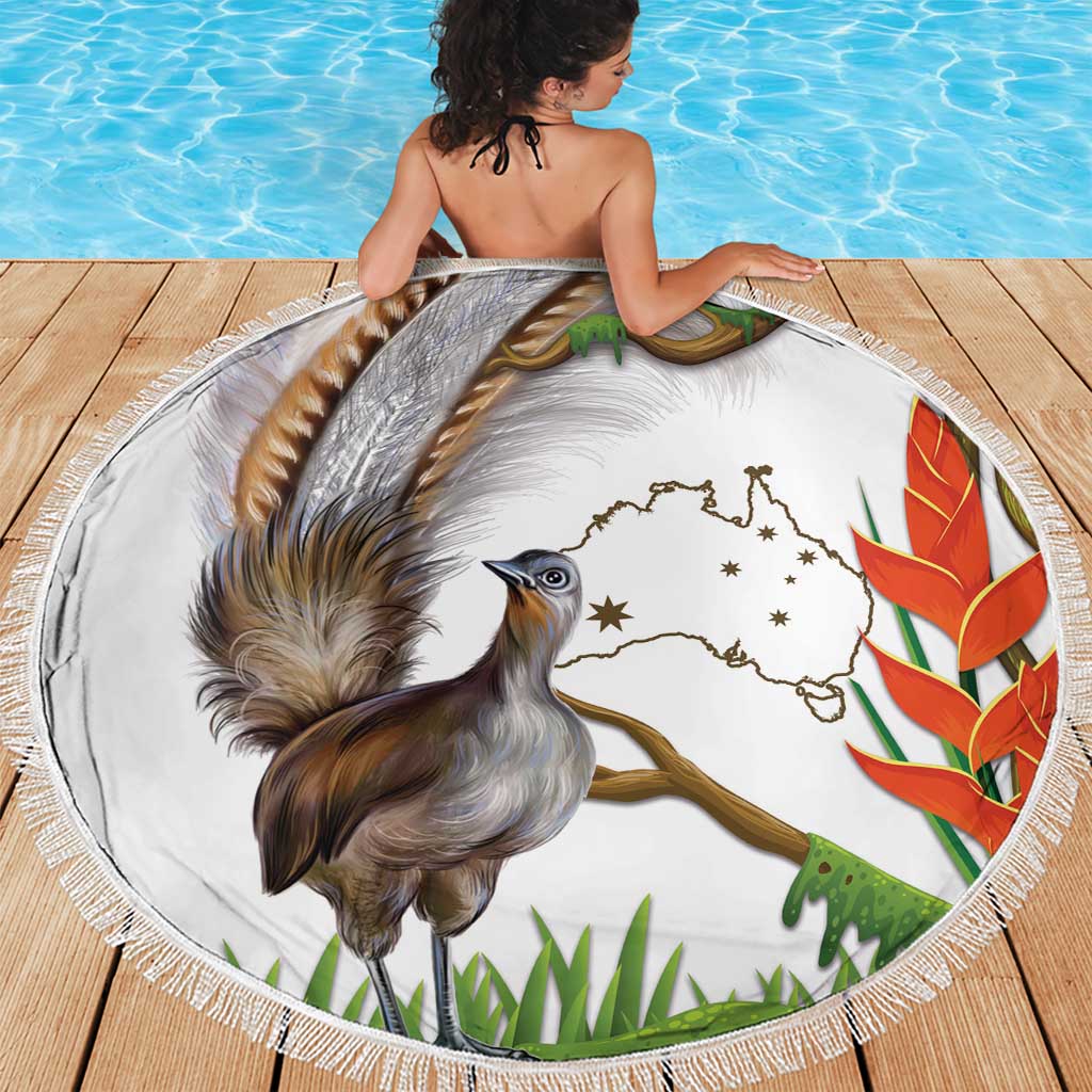 Australia Superb Lyrebird Beach Blanket Aussie Map - Rainforest Vibes