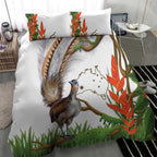 Australia Superb Lyrebird Bedding Set Aussie Map - Rainforest Vibes