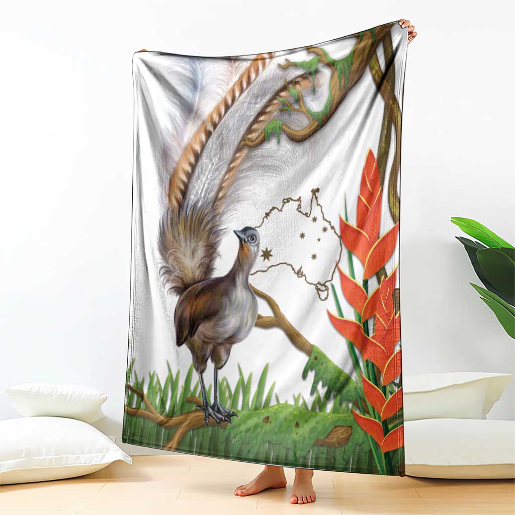 Australia Superb Lyrebird Blanket Aussie Map - Rainforest Vibes