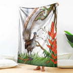 Australia Superb Lyrebird Blanket Aussie Map - Rainforest Vibes