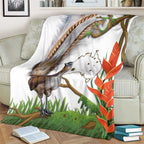 Australia Superb Lyrebird Blanket Aussie Map - Rainforest Vibes