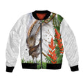 Australia Superb Lyrebird Bomber Jacket Aussie Map - Rainforest Vibes