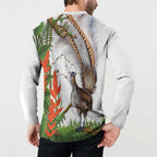 Australia Superb Lyrebird Button Sweatshirt Aussie Map - Rainforest Vibes