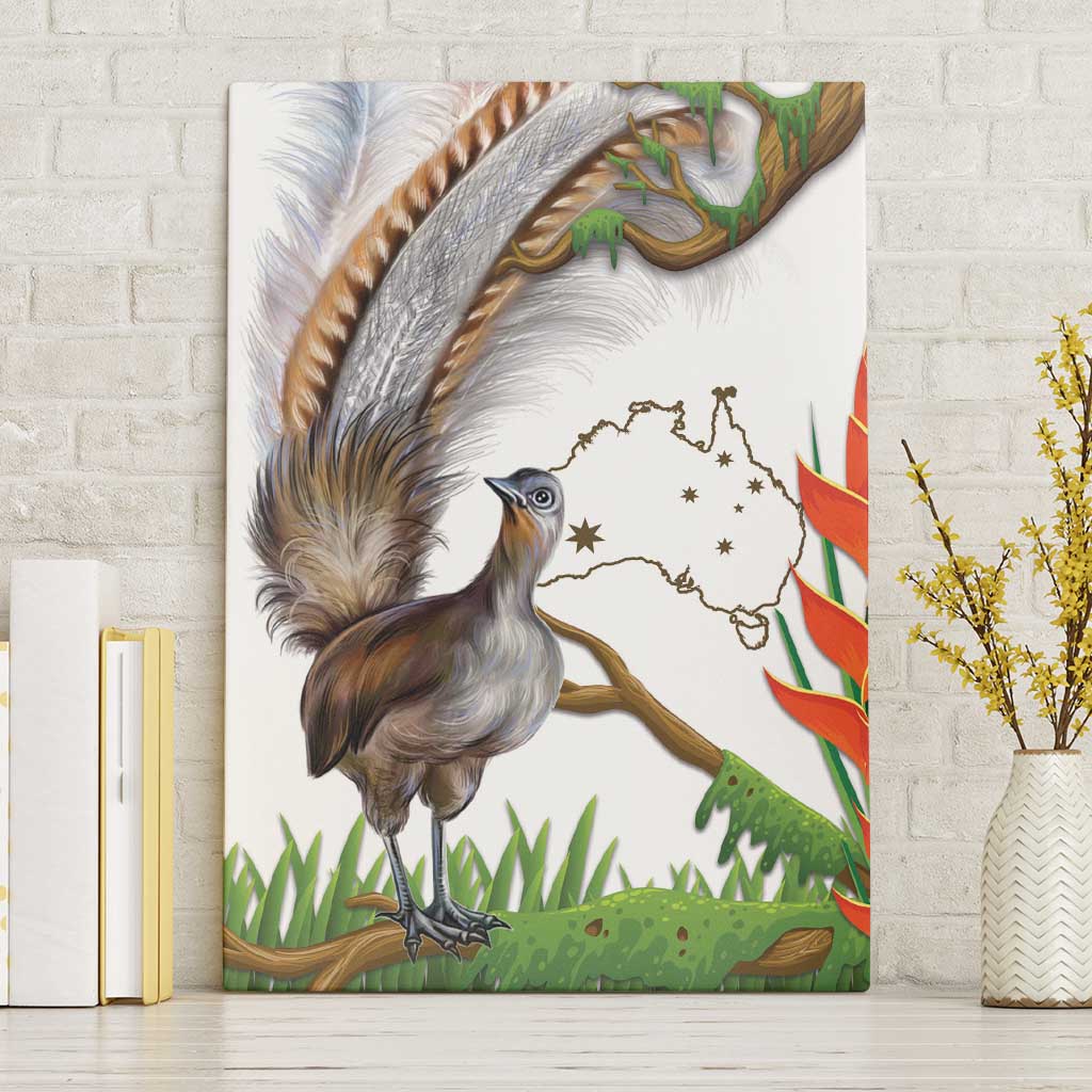 Australia Superb Lyrebird Canvas Wall Art Aussie Map - Rainforest Vibes