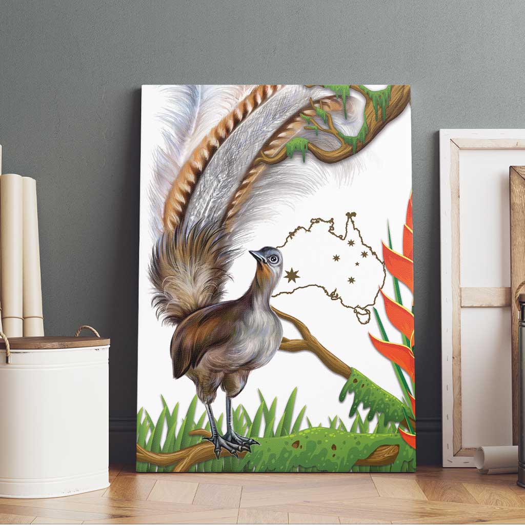 Australia Superb Lyrebird Canvas Wall Art Aussie Map - Rainforest Vibes