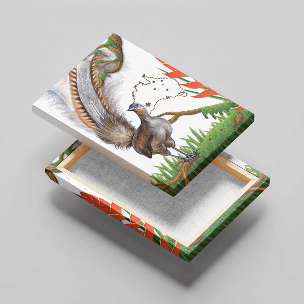 Australia Superb Lyrebird Canvas Wall Art Aussie Map - Rainforest Vibes