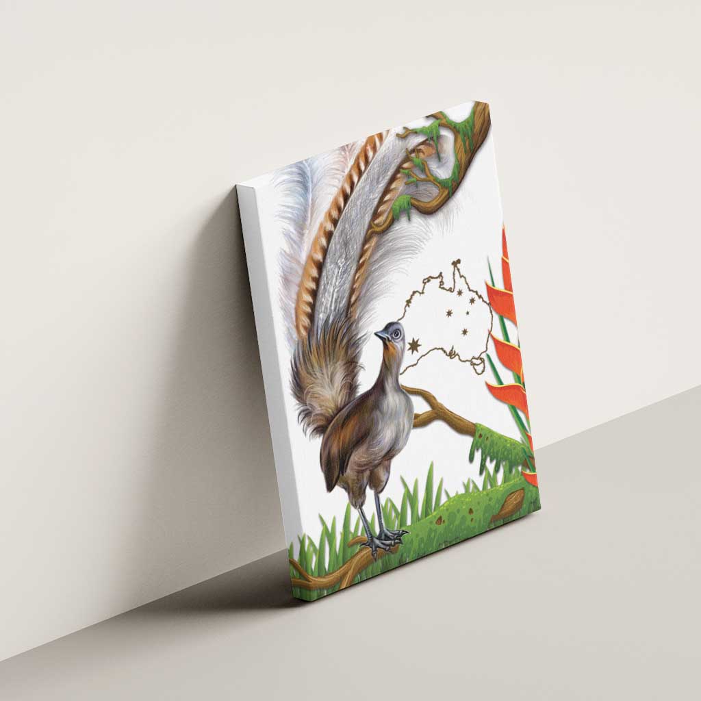 Australia Superb Lyrebird Canvas Wall Art Aussie Map - Rainforest Vibes