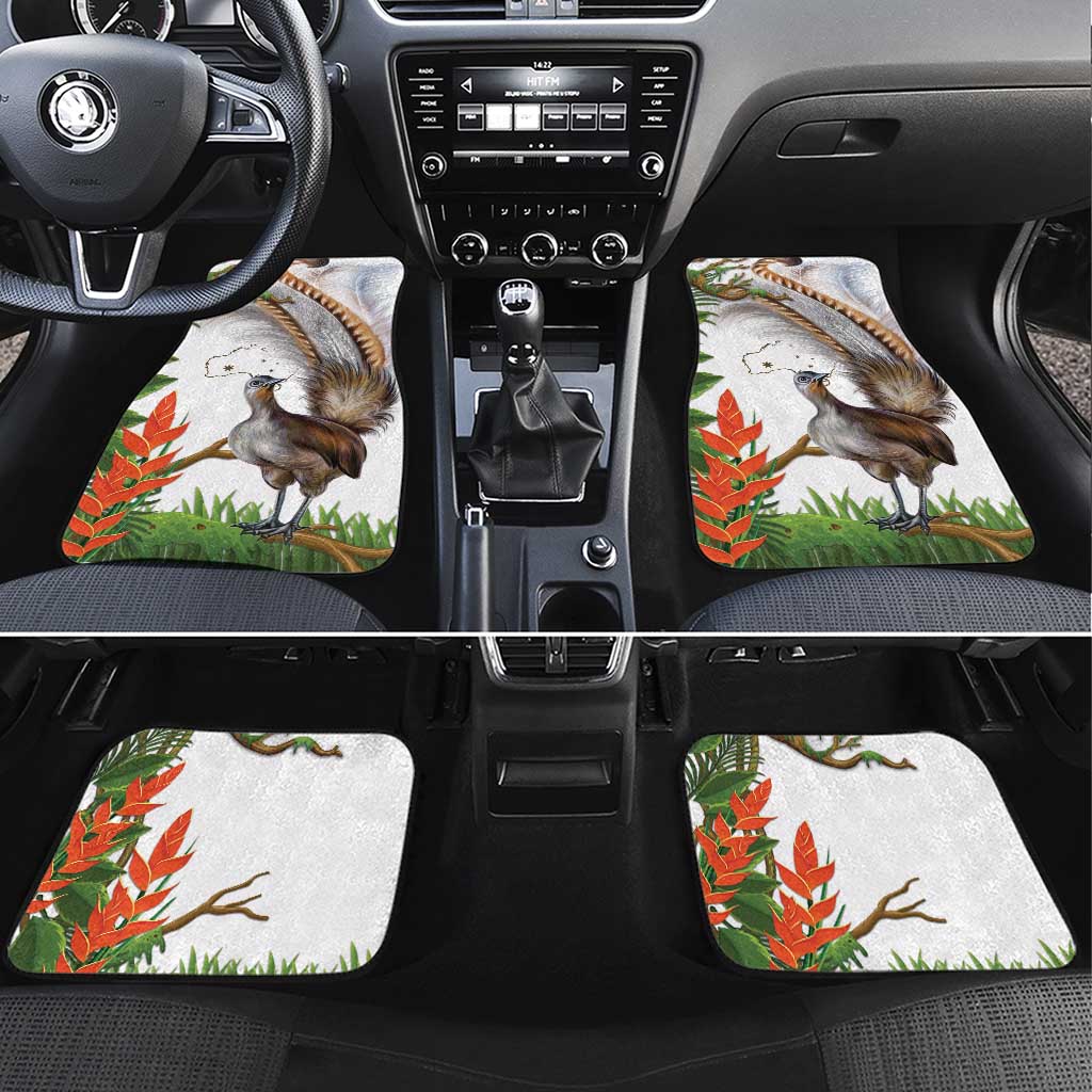 Australia Superb Lyrebird Car Mats Aussie Map - Rainforest Vibes