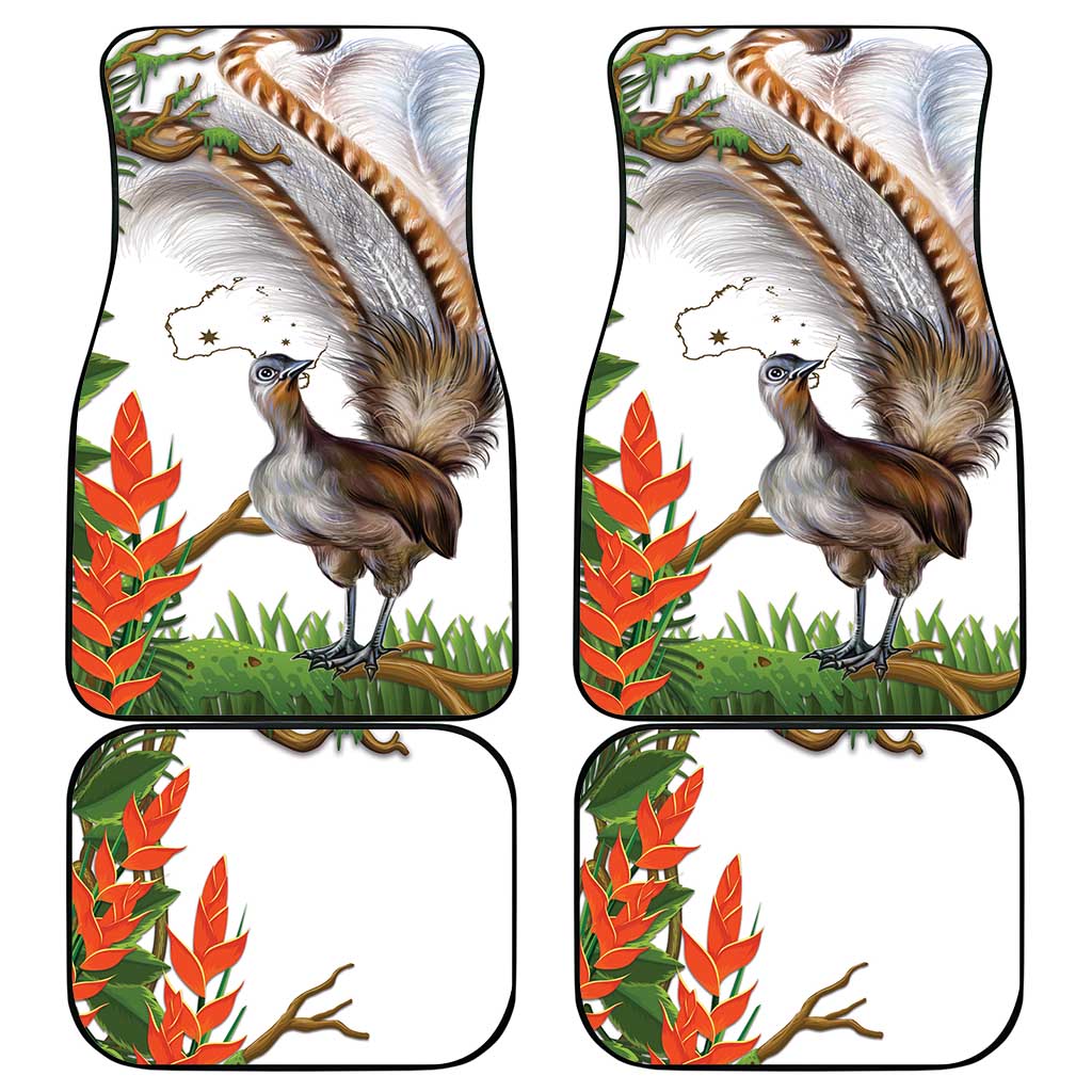 Australia Superb Lyrebird Car Mats Aussie Map - Rainforest Vibes