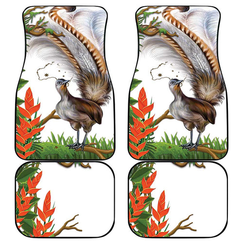 Australia Superb Lyrebird Car Mats Aussie Map - Rainforest Vibes