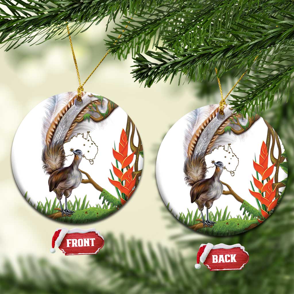 Australia Superb Lyrebird Ceramic Ornament Aussie Map - Rainforest Vibes