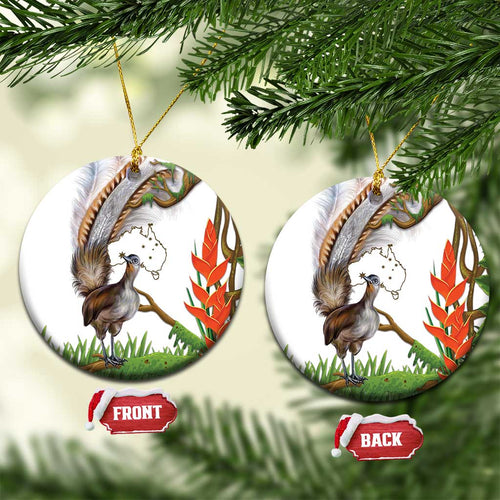 Australia Superb Lyrebird Ceramic Ornament Aussie Map - Rainforest Vibes