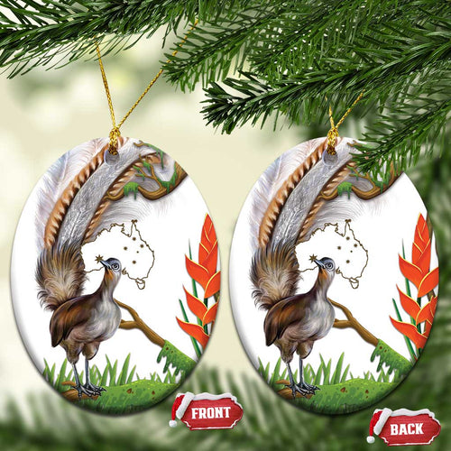 Australia Superb Lyrebird Ceramic Ornament Aussie Map - Rainforest Vibes