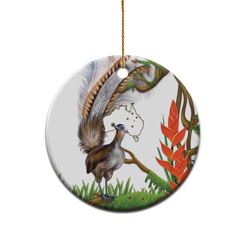 Australia Superb Lyrebird Ceramic Ornament Aussie Map - Rainforest Vibes