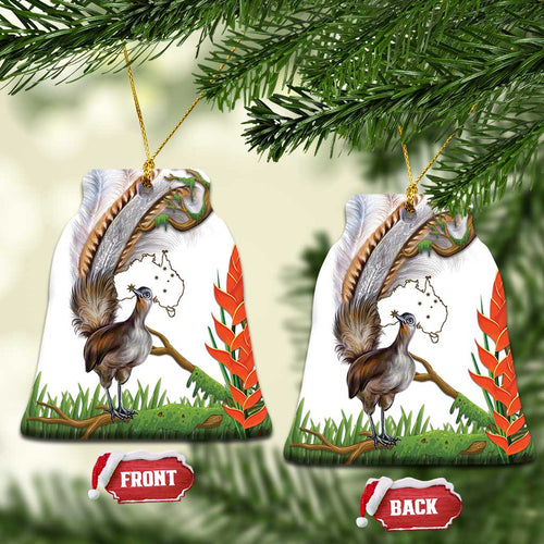 Australia Superb Lyrebird Ceramic Ornament Aussie Map - Rainforest Vibes