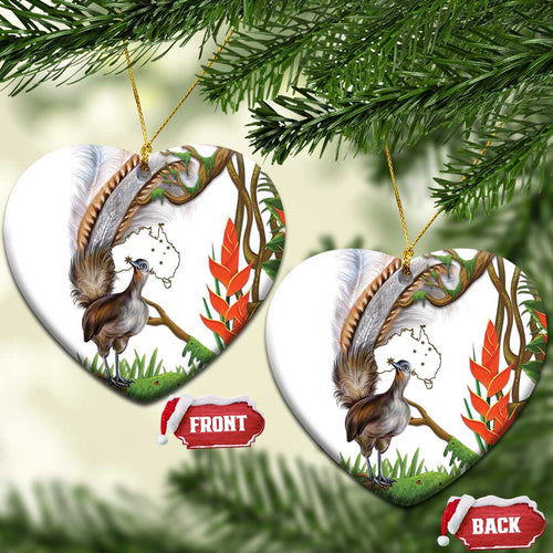 Australia Superb Lyrebird Ceramic Ornament Aussie Map - Rainforest Vibes