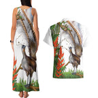 Australia Superb Lyrebird Couples Matching Tank Maxi Dress and Hawaiian Shirt Aussie Map - Rainforest Vibes