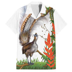 Australia Superb Lyrebird Family Matching Long Sleeve Bodycon Dress and Hawaiian Shirt Aussie Map - Rainforest Vibes