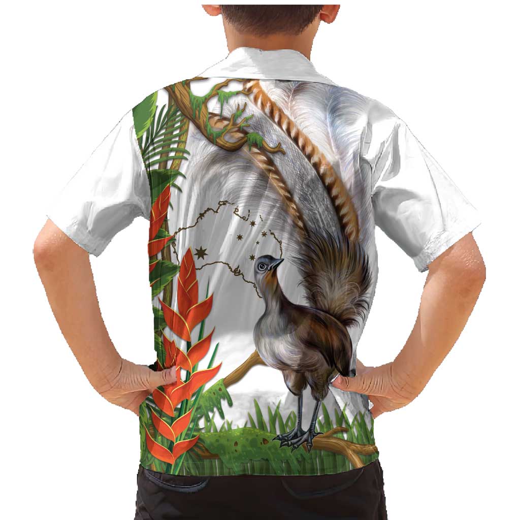 Australia Superb Lyrebird Family Matching Mermaid Dress and Hawaiian Shirt Aussie Map - Rainforest Vibes