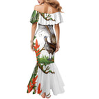 Australia Superb Lyrebird Family Matching Mermaid Dress and Hawaiian Shirt Aussie Map - Rainforest Vibes