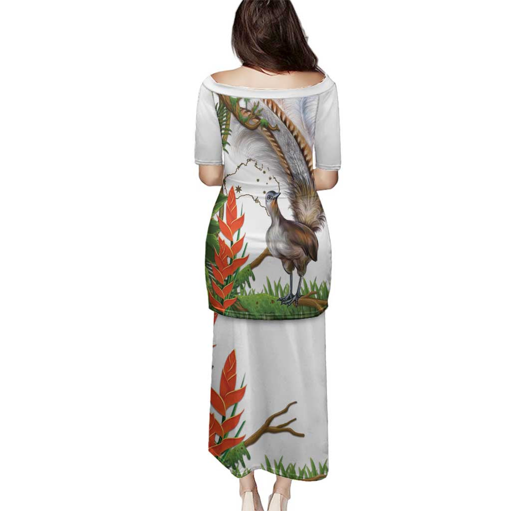 Australia Superb Lyrebird Family Matching Puletasi and Hawaiian Shirt Aussie Map - Rainforest Vibes