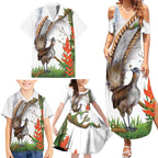 Australia Superb Lyrebird Family Matching Summer Maxi Dress and Hawaiian Shirt Aussie Map - Rainforest Vibes