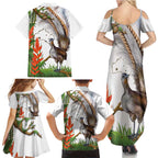 Australia Superb Lyrebird Family Matching Summer Maxi Dress and Hawaiian Shirt Aussie Map - Rainforest Vibes