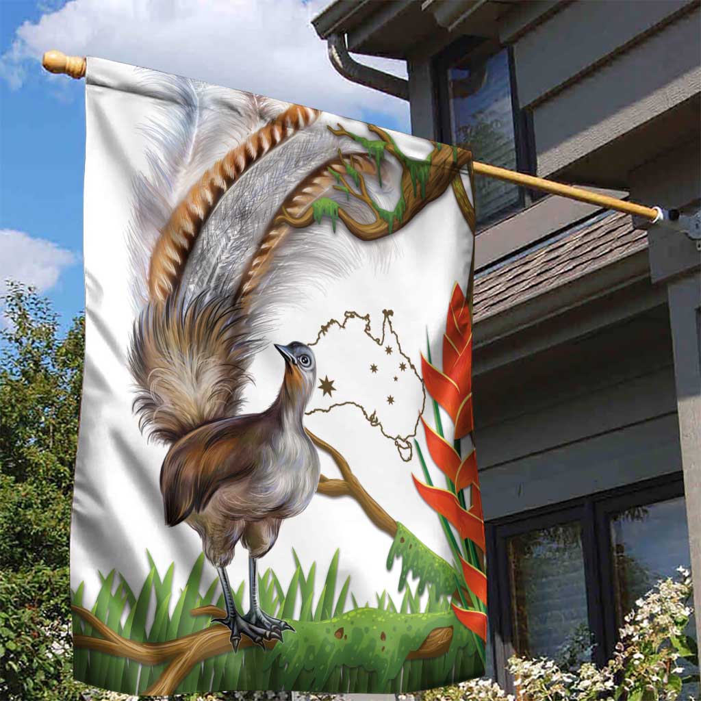 Australia Superb Lyrebird Garden Flag Aussie Map - Rainforest Vibes