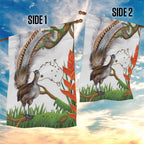 Australia Superb Lyrebird Garden Flag Aussie Map - Rainforest Vibes
