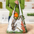 Australia Superb Lyrebird Grocery Bag Aussie Map - Rainforest Vibes