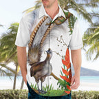 Australia Superb Lyrebird Hawaiian Shirt Aussie Map - Rainforest Vibes