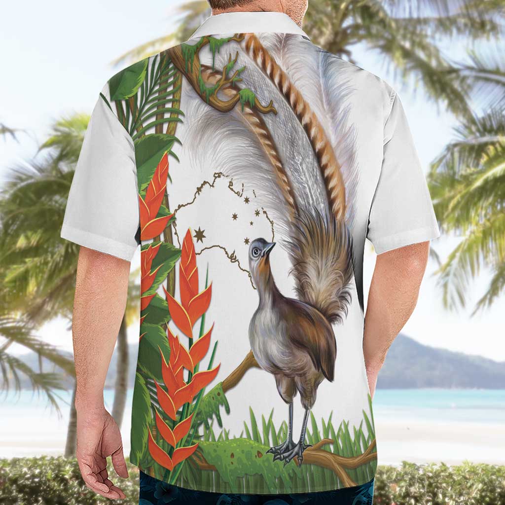 Australia Superb Lyrebird Hawaiian Shirt Aussie Map - Rainforest Vibes