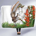 Australia Superb Lyrebird Hooded Blanket Aussie Map - Rainforest Vibes