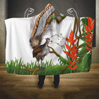Australia Superb Lyrebird Hooded Blanket Aussie Map - Rainforest Vibes