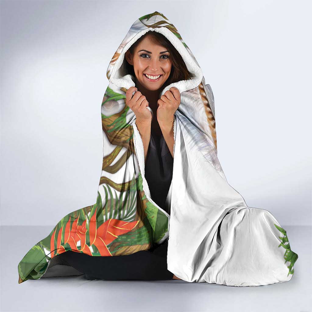 Australia Superb Lyrebird Hooded Blanket Aussie Map - Rainforest Vibes