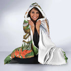 Australia Superb Lyrebird Hooded Blanket Aussie Map - Rainforest Vibes