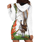 Australia Superb Lyrebird Hoodie Dress Aussie Map - Rainforest Vibes