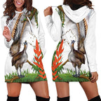 Australia Superb Lyrebird Hoodie Dress Aussie Map - Rainforest Vibes