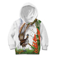 Australia Superb Lyrebird Kid Hoodie Aussie Map - Rainforest Vibes