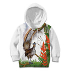 Australia Superb Lyrebird Kid Hoodie Aussie Map - Rainforest Vibes