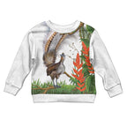 Australia Superb Lyrebird Kid Ugly Christmas Sweater Aussie Map - Rainforest Vibes