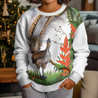 Australia Superb Lyrebird Kid Ugly Christmas Sweater Aussie Map - Rainforest Vibes