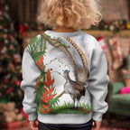 Australia Superb Lyrebird Kid Ugly Christmas Sweater Aussie Map - Rainforest Vibes