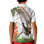 Australia Superb Lyrebird Kid Polo Shirt Aussie Map - Rainforest Vibes