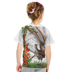 Australia Superb Lyrebird Kid T Shirt Aussie Map - Rainforest Vibes